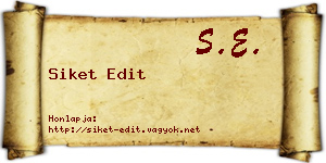Siket Edit névjegykártya